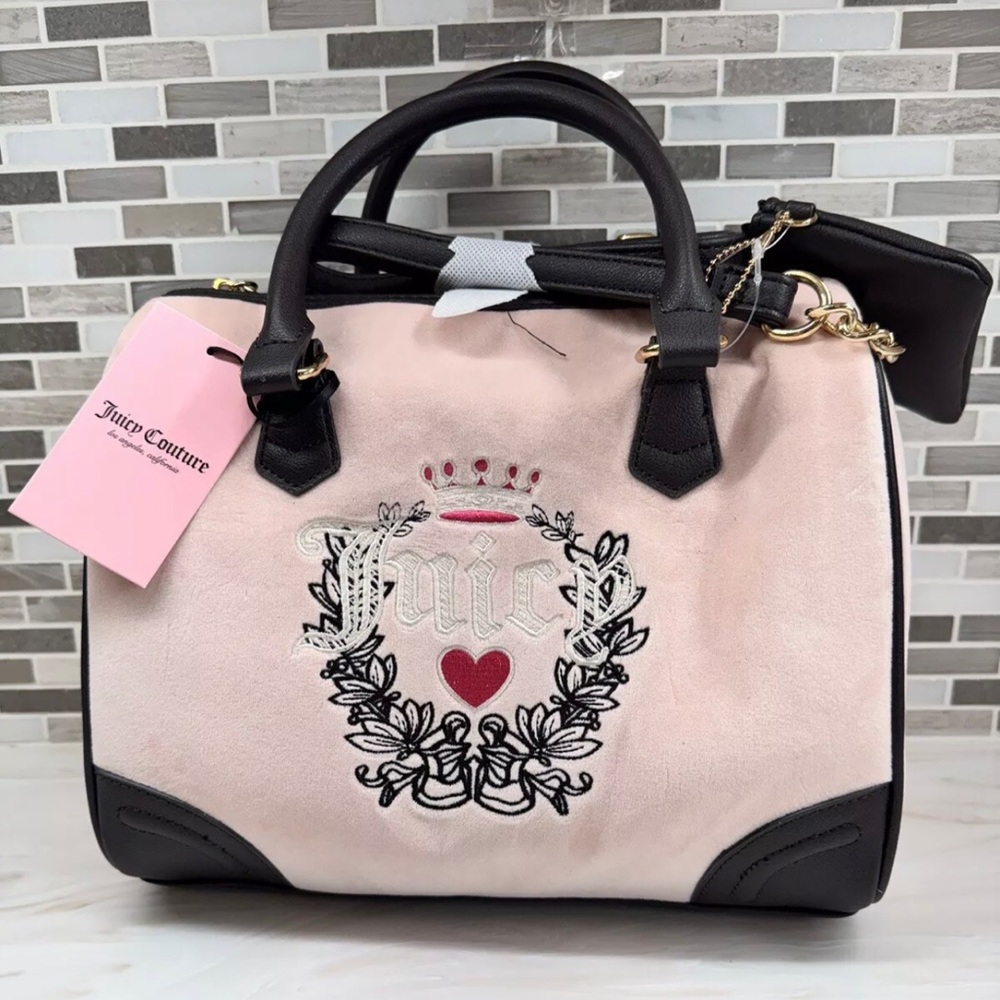 Juicy Couture Heritage Satchel - Pink Clay/Chocolate (New with Tags)
